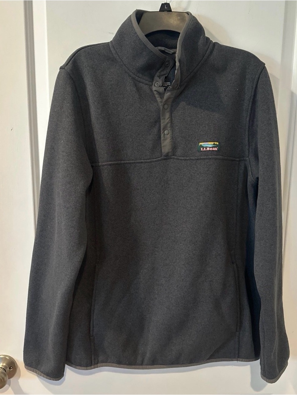 L.L. Bean Men's Charcoal Gray Zip-Up Fleece Pullover